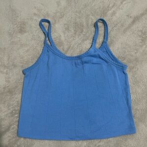 Blue Ribbed Tank Top - Women's Sleeveless Cami